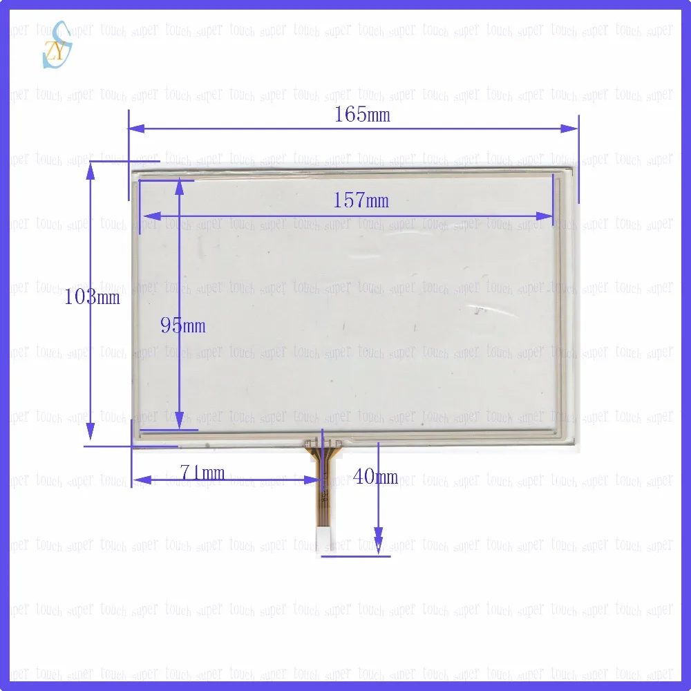 

ZhiYuSun 170425 165mm*103mm 7inch 4-wire resistive touch panel for Car DVD, 165*103this is compatible Industrial control