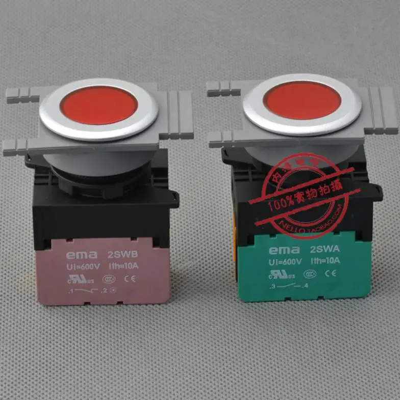 [SA ]Imports EMA illuminated pushbutton 30mm latching E3P1 *. A/M self-resetting/locking LED DC6/12/24V/AC110V/AC220V 1NO/1NC-10