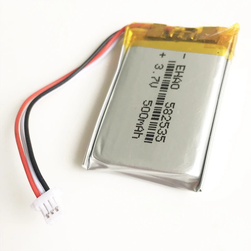 10 sztuk 3.7V 500mAh litowo-polimerowa LiPo akumulator JST 1.0mm 3pin złącze 582535 dla Mp3 GPS kamera bluetooth zegarek