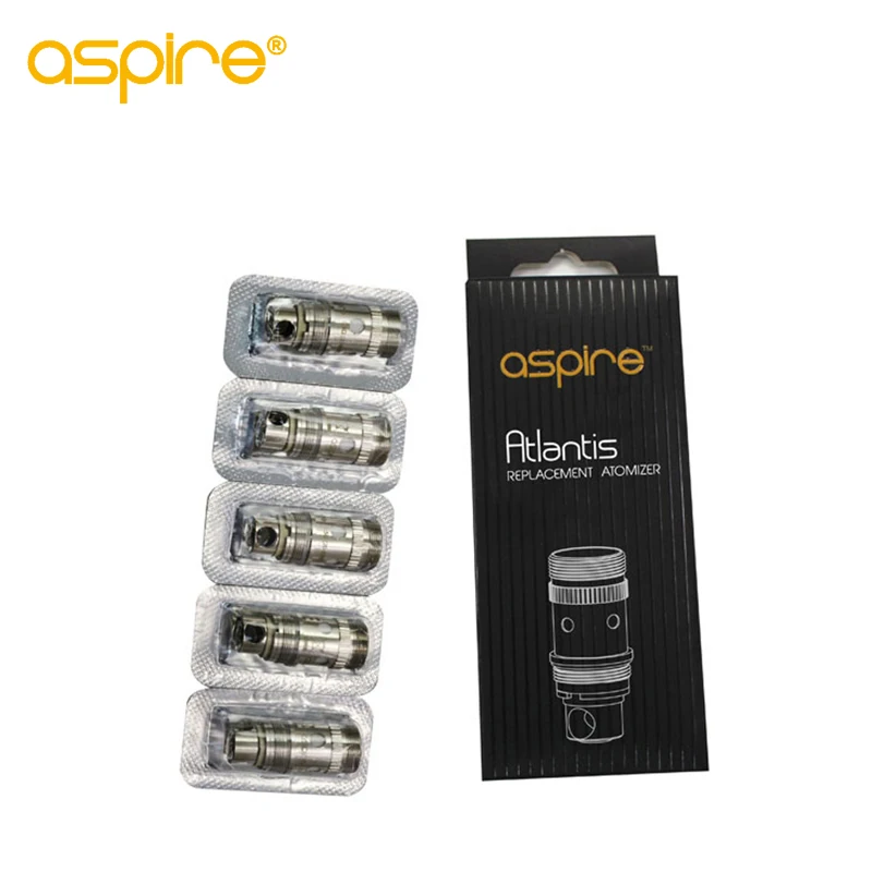 

5pcs/lot Geniune Aspire Atlantis Coil Head 0.3/0.5/1.0 ohm Aspire Sub Ohm Replacement Coil for Atlantis Tank/Atomizer