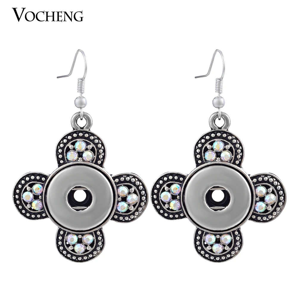 

10pcs/lot 18mm Vocheng Snap Button Jewelry Metal Dangle Earring NN-298*10 Free Shipping