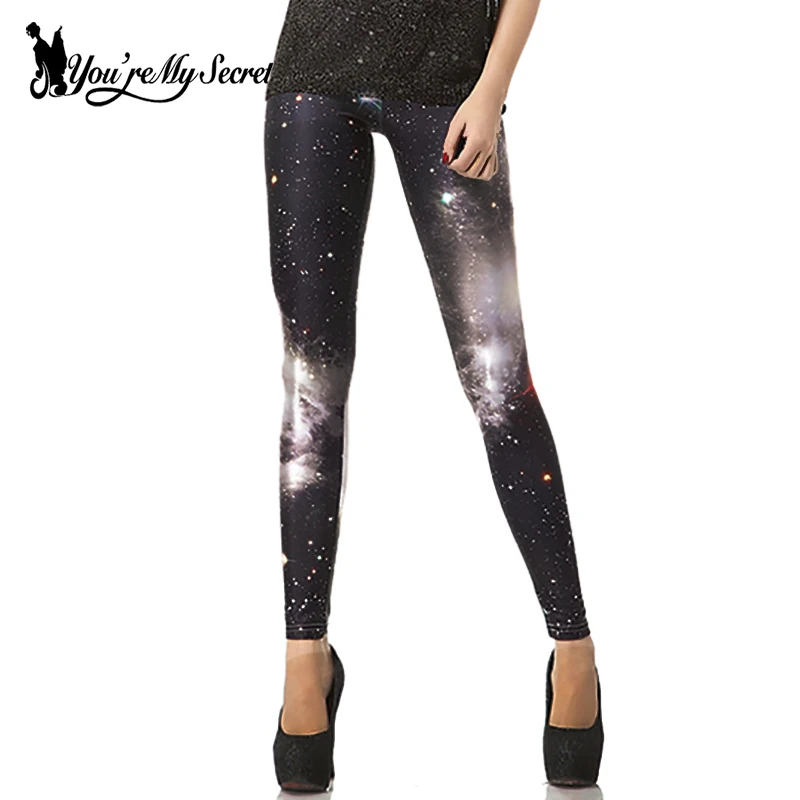 [You\'re My Secret] Fashion Fitness High Elastic Leggings Interstellar Leggins Pants Galaxy Space Printed Women Workout Legging