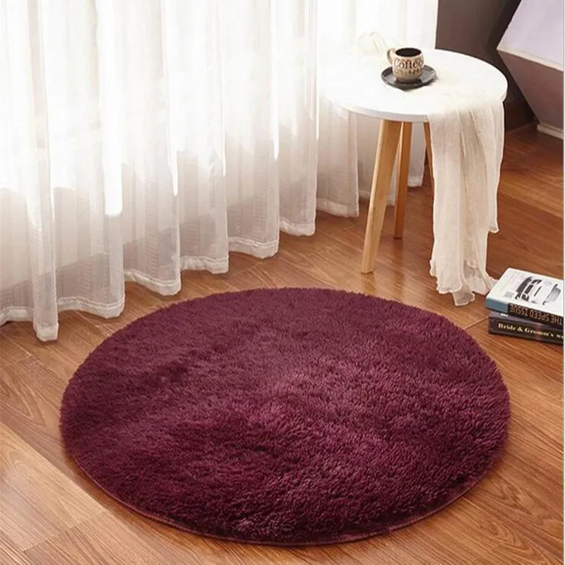 120cm*120cm Large Round Pink Carpets 4.5cm Thicken Custom Floor Mats Round Rug for Living Room Bedroom Shaggy White Carpet