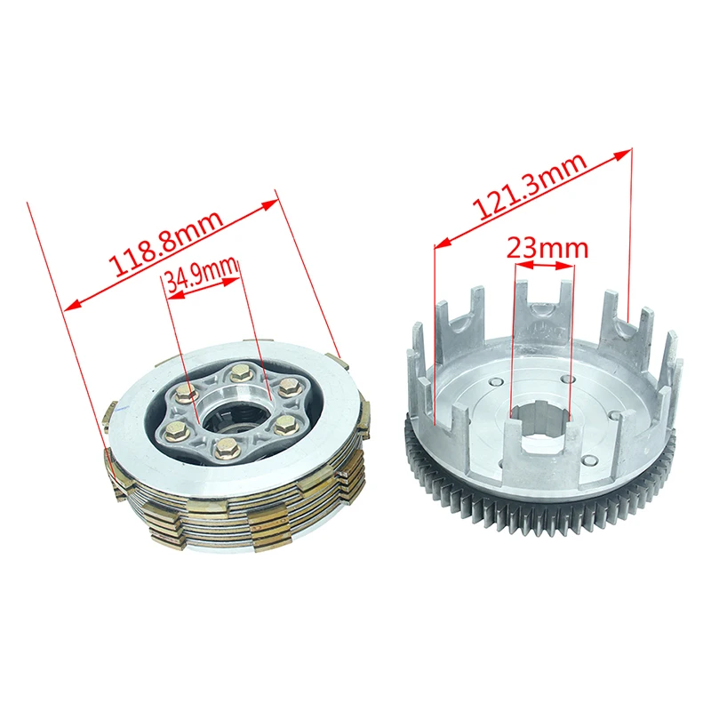 NOBIMOTO-New ATV 70 Teeth Motorcycle Clutch High Performance Motorcycle Engine Clutch Fit For ZongShen Loncin Lifan 250cc Engine