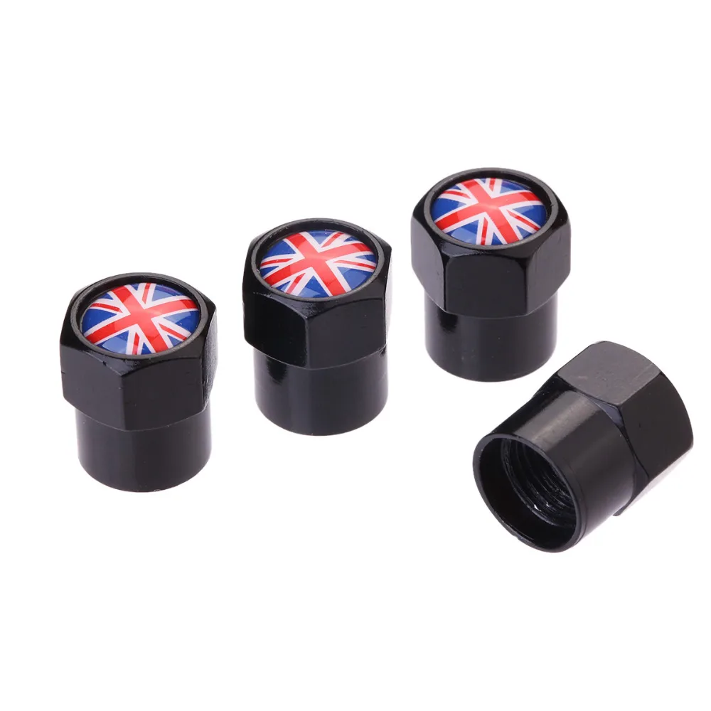 4Pcs/Lot Flag Australia Russia Spain Britain Italy France USA Germany Car Motorcycle Wheel Tire Valve Stem Air Caps Car Styling