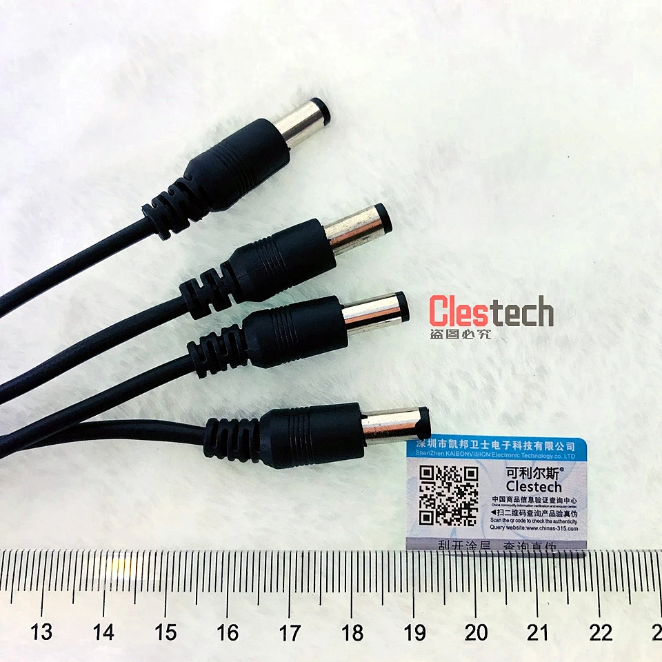 Cabo adaptador de alimentação para câmera de segurança, 1 peça, 1dc fêmea, 4 machos, divisor para cctv, fita de led, frete grátis