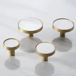 Nordic Brass dekoracyjna szuflada kuchenna gałki do szafki biała szafka Dresser szafa Pulls-1Pack