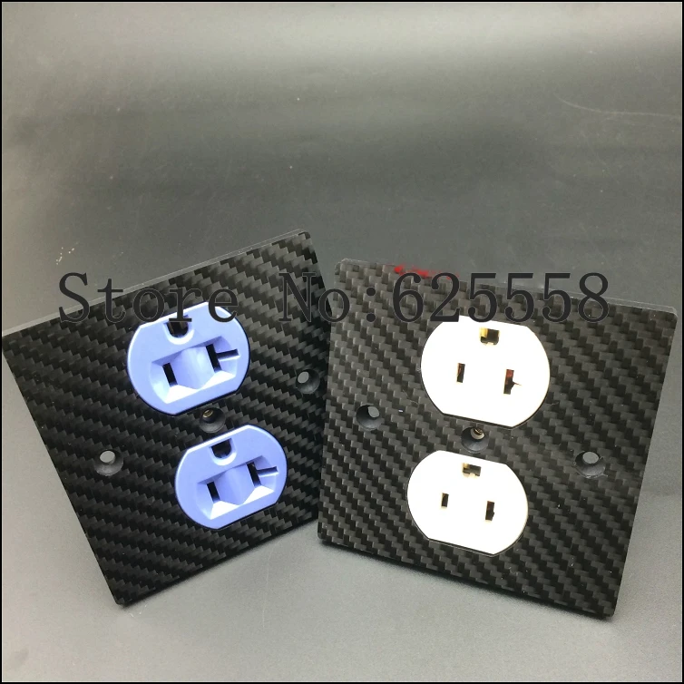 

Hifi audio Hifi US ac power socket power Duplex Receptacle Copper Carbon Fiber Outlet HIFI Socket