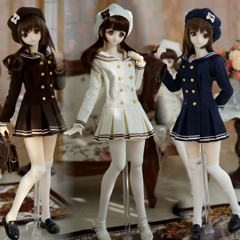 [Agent]NEW Autumn Winter Cloth Sailor Suit Uniform Coat Suit 1/3 DD L DDM  BJD Doll Clothes