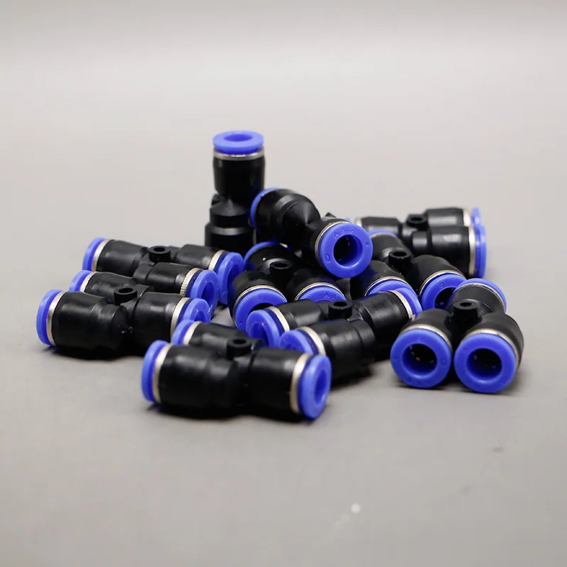 10pcs/lot 1 Touch Plastic Hose 3 Way Y Type Pneumatic Air Fitting 8mm  Tube connector Pipe Three Joint PY-8