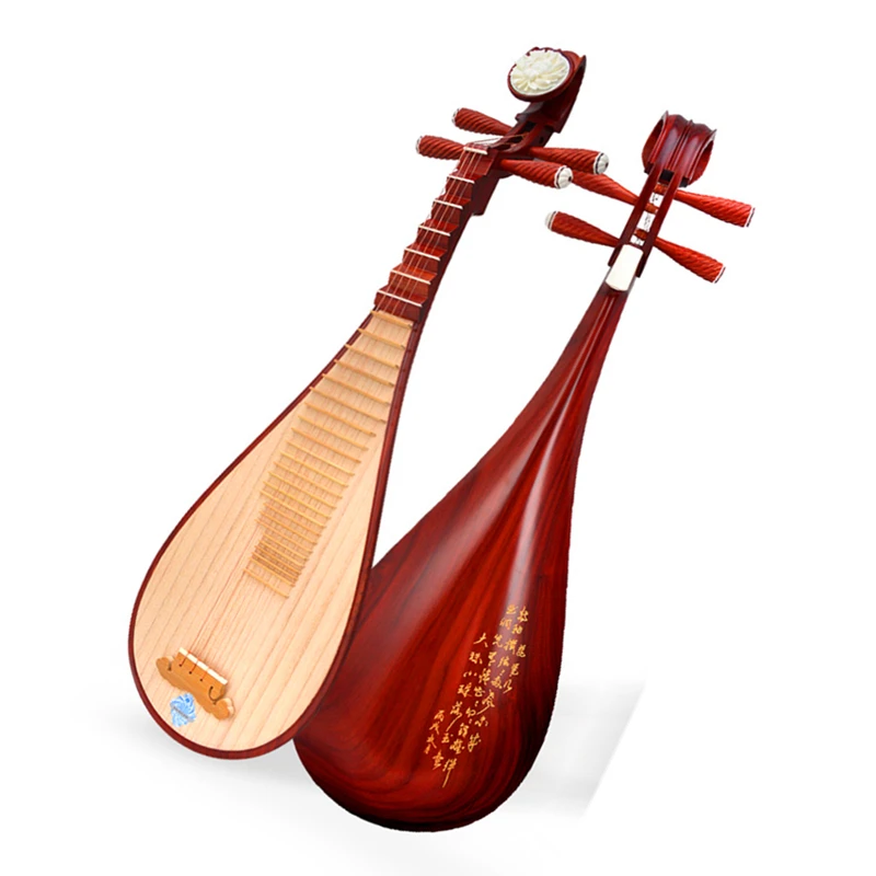 Chinese Lute Pipa Xinghai 8912-2 Professional Rosewood Pi PA National Music String Instrument, Pipa with Full Pipa Accessories