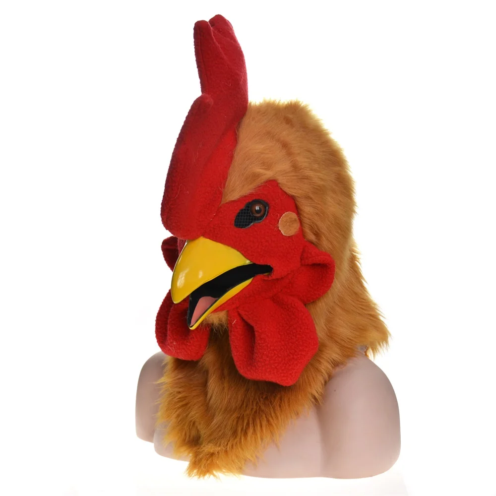 HuiTai New product party decorations human real animal Cock masks with mover mouth