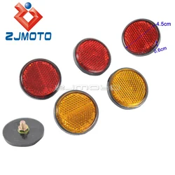 2pcs Motorcycle Safety Warning Reflectors Round Red Reflectors 4cm Universal For Harley Honda ATV Dirt Bikes Car Trailer ECE SAE