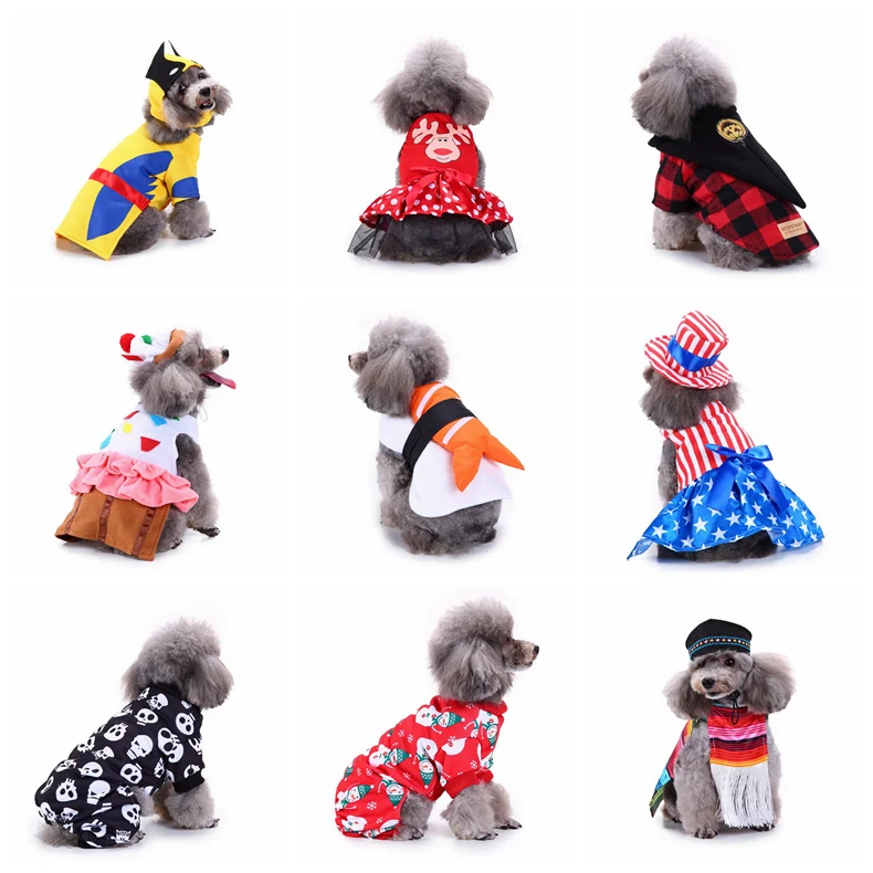 Pet Dog Clothes For Small Dogs Winter Christmas Halloween Clothes Warm Cat Coat Jacket Pumpkin Wizard Transform Funny Costume