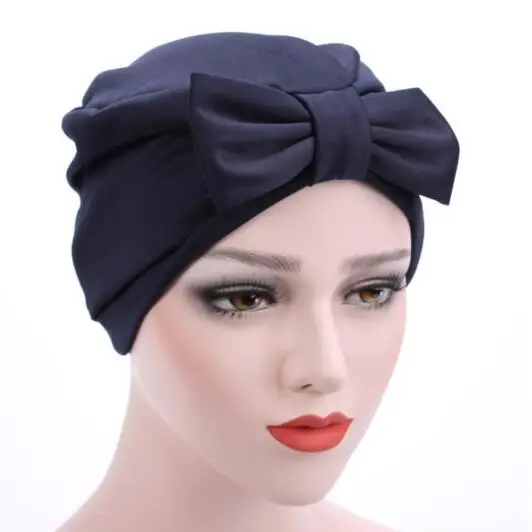 10pcs women Turban Hat Stylish Chemo cap skullies Indian cap chemo bandana bowknot Wrap cancer hat Cap Chemo slip on bonnet