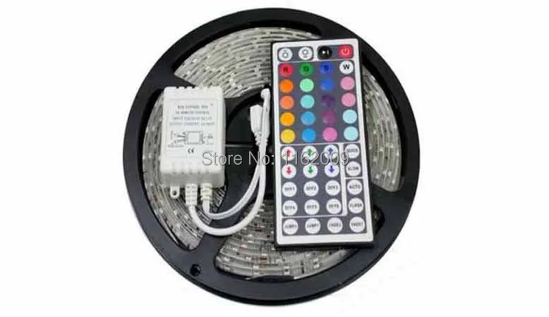 5M/roll 300 LED RGB SMD 3528 Flexible Waterproof led Strip light with44key IR Remote extra bright good selling