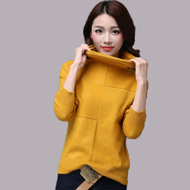 Autumn winter cashmere sweater female pullover high collar turtleneck sweater women solid color lady basic sweater maxi xxxl