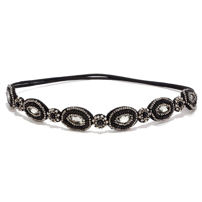 Luxury Handmade Rhinestone Beads Elastic Headbands For Women Good Quality Wedding Hair Accessories Bridal Hair Bands Headwear