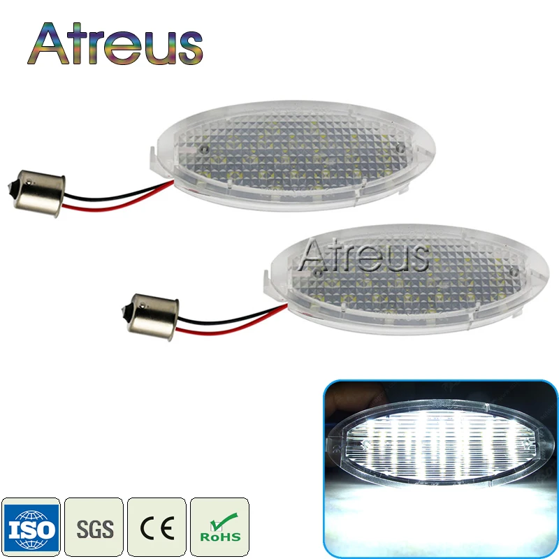 Atreus 2X Car LED License Plate Lights 12V LED Number Plate Lamp Bulb Kit For Opel Astra G Corsa A-B Vectra B Tigra Accessories