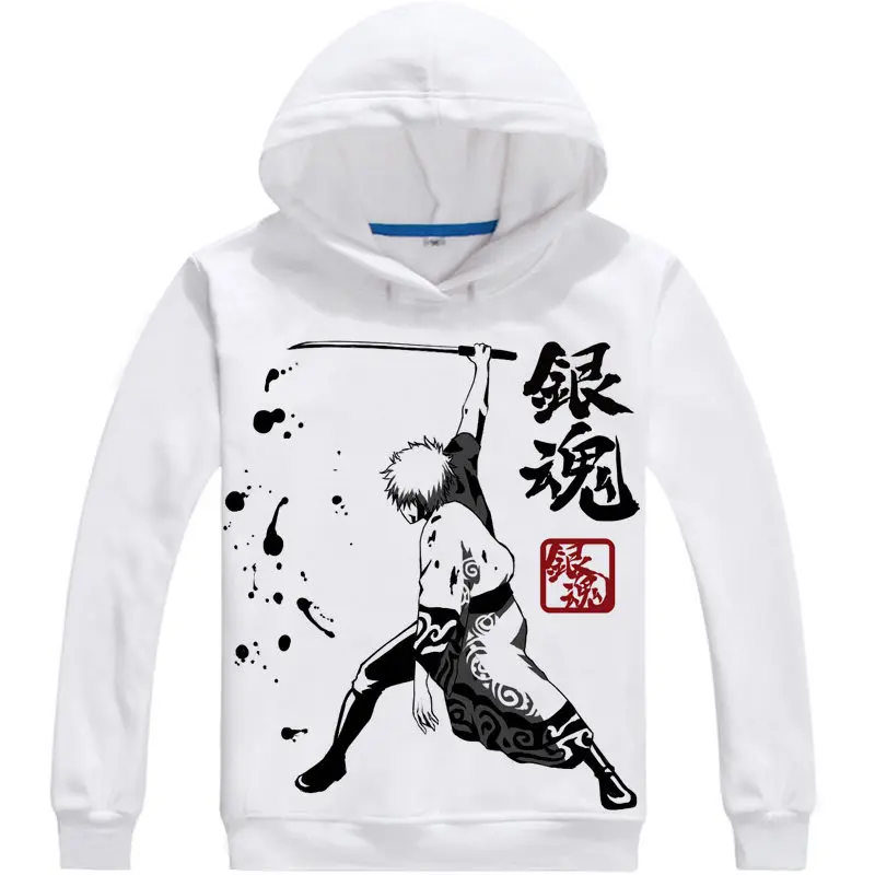 Gin Tama Silver Soul Hoodie Anime Sakata Gintoki Cosplay Cartoon Pullover Cute Sweatshirts Japanese Cartoon Fans