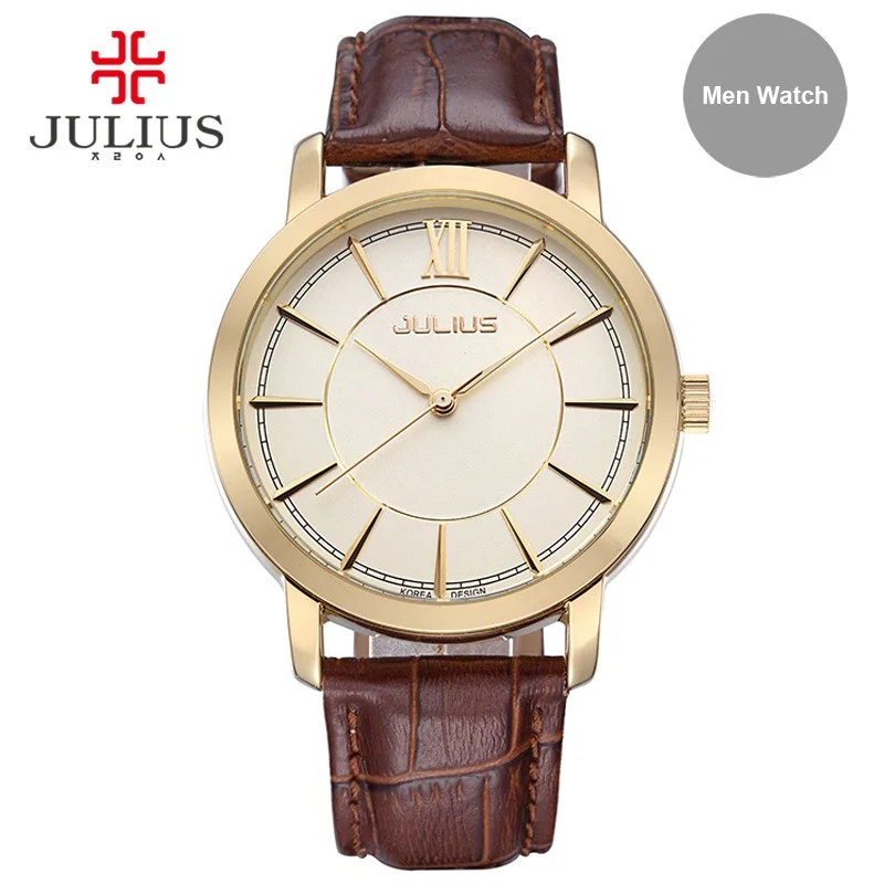 

Julius Men Waterproof Watch Light Rose Gold Silver Montre Homme Men Business Clock Wach Hand Wrist Whatch Relogio Relojes JA-808