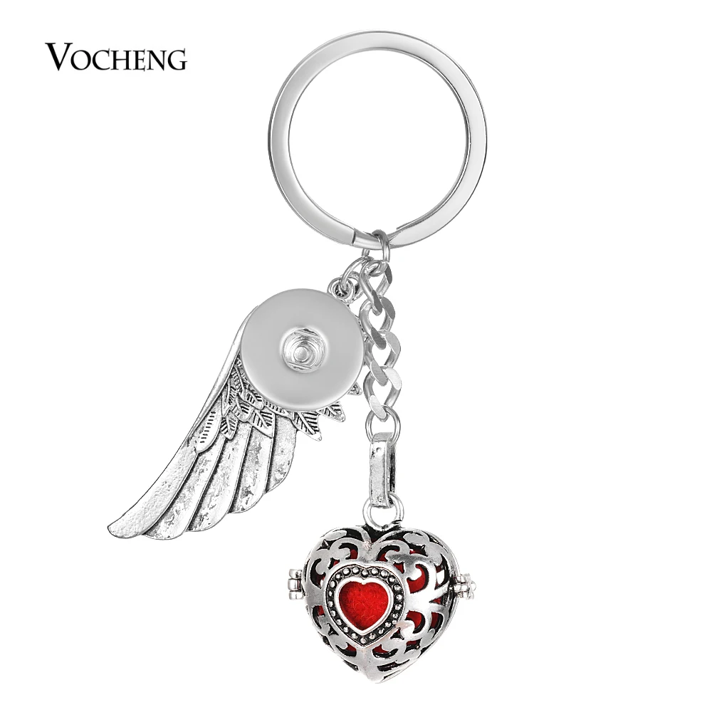 Angel Ball Jewelry Key Chain GingerSnap Jewelry Stainless Steel Ring with Zinc Alloy Wing And Copper Locket VA-996