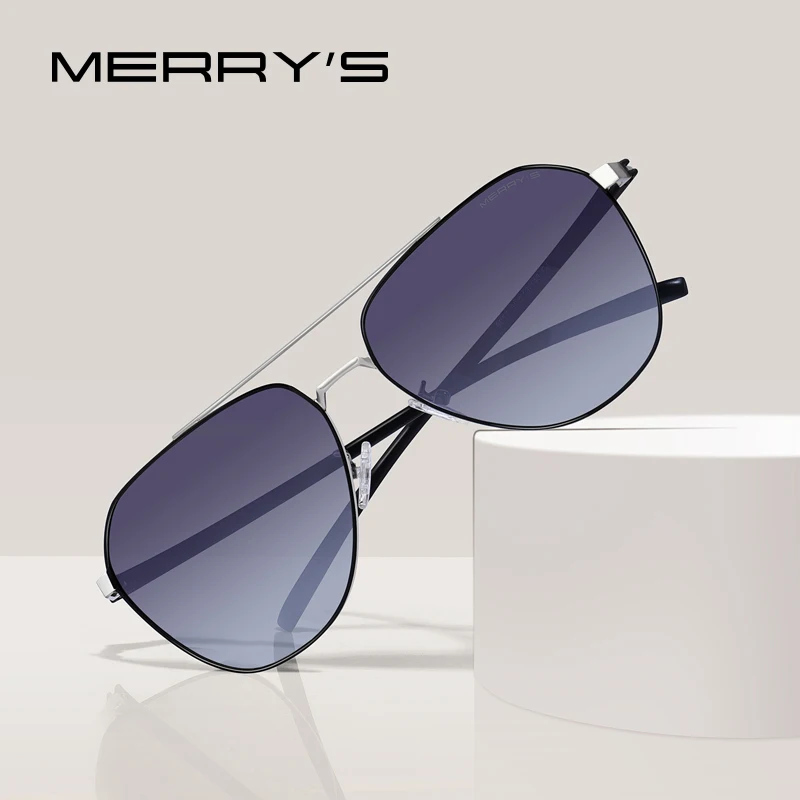 

MERRYS DESIGN Men Classic Pilot Sunglasses Aviation Frame HD Polarized Sunglasses For Driving TR90 Legs UV400 Protection S8057