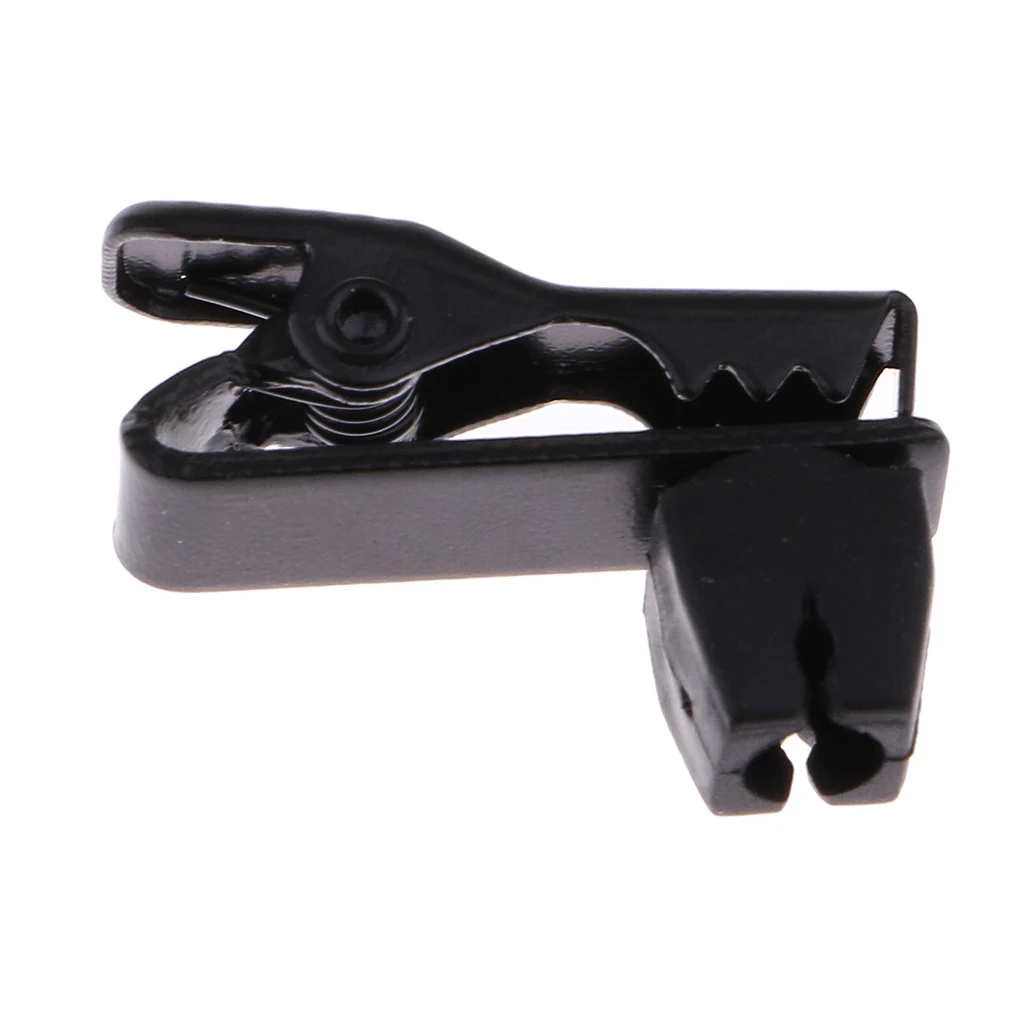 5mm Black Mini MIC Collar Clips Metal Replacement Microphone Lapel Tie Clip Lavalier Mic Parts