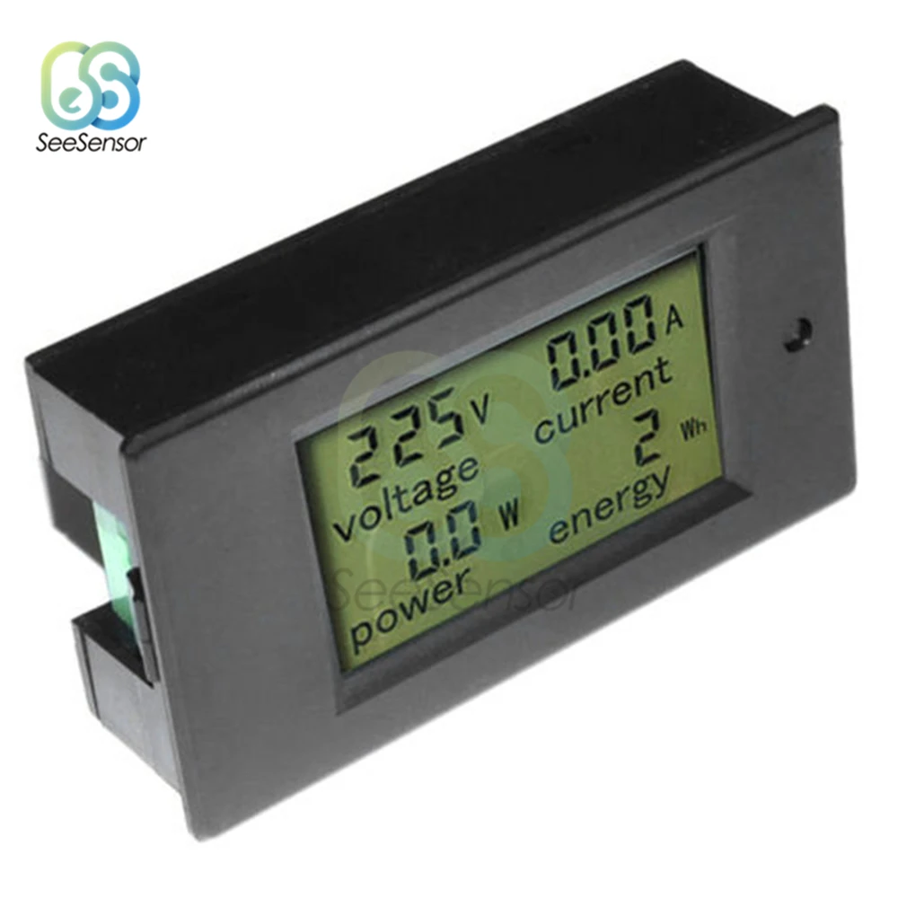 Multimetr amperomierz woltomierz Wattmeter AC 80-260V 0-100A wyświetlacz LCD cyfrowy prąd napięcie zasilania licznik energii