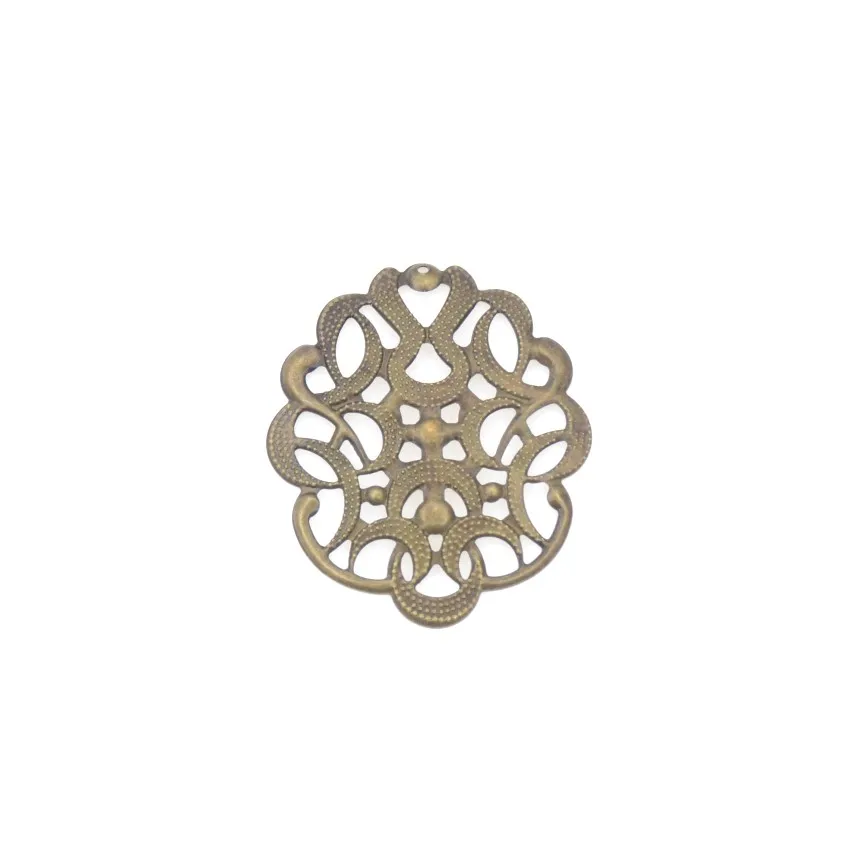 MIAOCHI DIY 10PCs Antique Bronze Filigree Wraps Flower Connectors Metal Crafts Gift Decoration DIY Findings 57*46mm