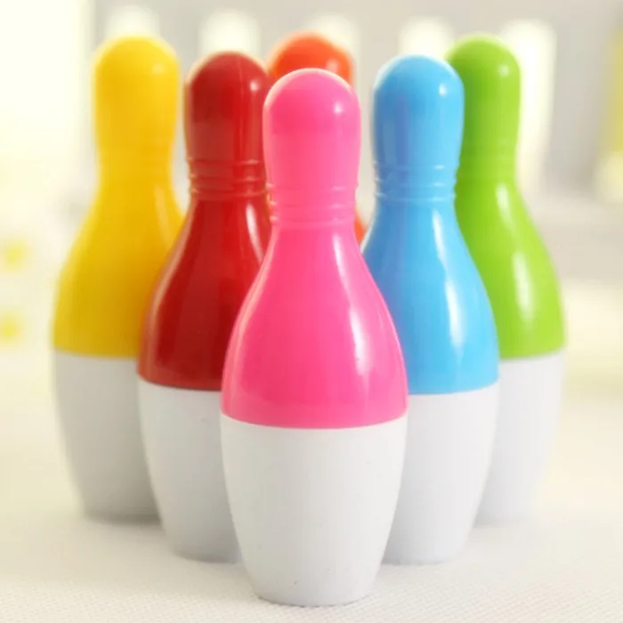 5 Pcs/Lot Cute Colorful Cartoon Bowling-Shaped Ballpoint Pen for School Stationery & Office Supply