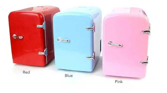 DC12V/220V Candy farbe Dual verwenden 4L Auto Kühlschrank wärmer und kühler box mit griff leisten 6 dosen