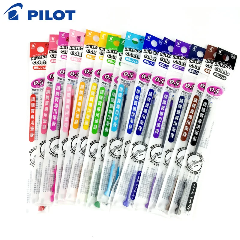 6pcs/lot Pilot Hi-Tec-C Coleto Gel Multi Pen Refill 0.4mm Black/Blue/Red/ 15 colors available