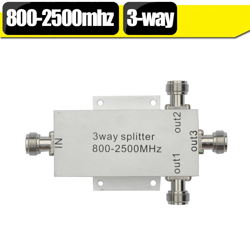 3-полосный разветвитель мощности с низкими потерями 800-2500 МГц, микрополосный разделитель мощности для GSM 3G, усилитель сигнала сотового телефона, ретранслятор