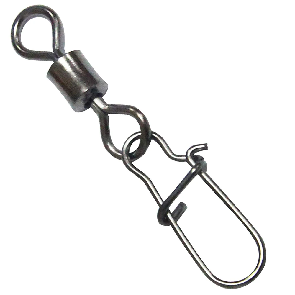 30Pcs Fishing Connector Stainless Steel Bearing Rolling Swivel With Safety Snap Fishhook Lure Tackle Fishing Accessories