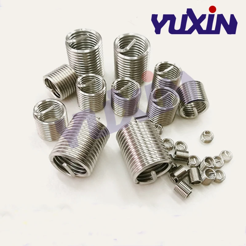 50pcs M8*1.25*3D Wire Thread Insert Stainless Steel 304 Wire Screw Sleeve M8 Screw Bushing Helicoil Wire Thread Repair Inserts