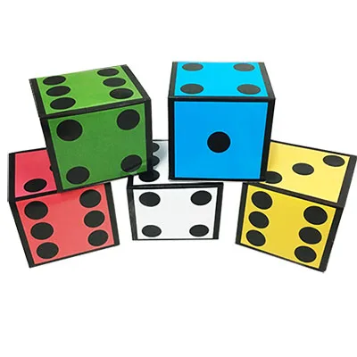 New Card Dice (5 Dice) Magic Tricks Comedy Stage Magia Jumbo Cards To Giant Dice Magie Mentalism Illusion Gimmick Props Magician