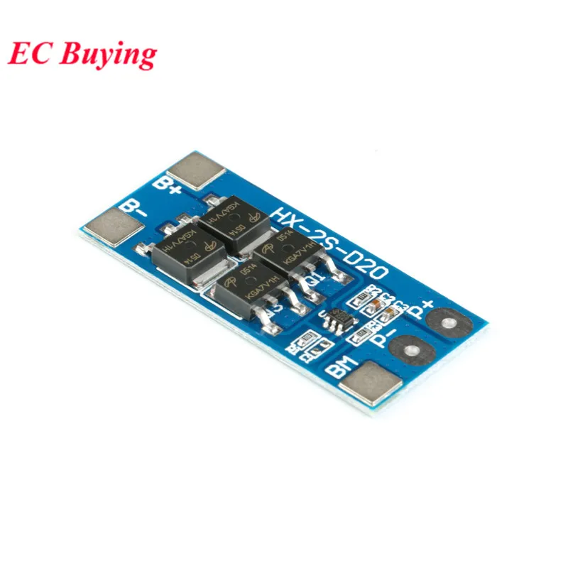 2S 7.4V 8.4V 20A 18650 Lithium Lipo Cell Battery Charger Board Li-ion Battery Charging PCB BMS Protection Module with Balanced