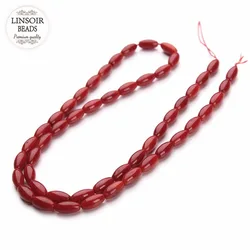 LINSOIR 1strand/lot Natural Stone Red African Coral Beads 4 x 8 mm Loose Sead Spacer Beads For Jewelry Making Findings DIY F2790