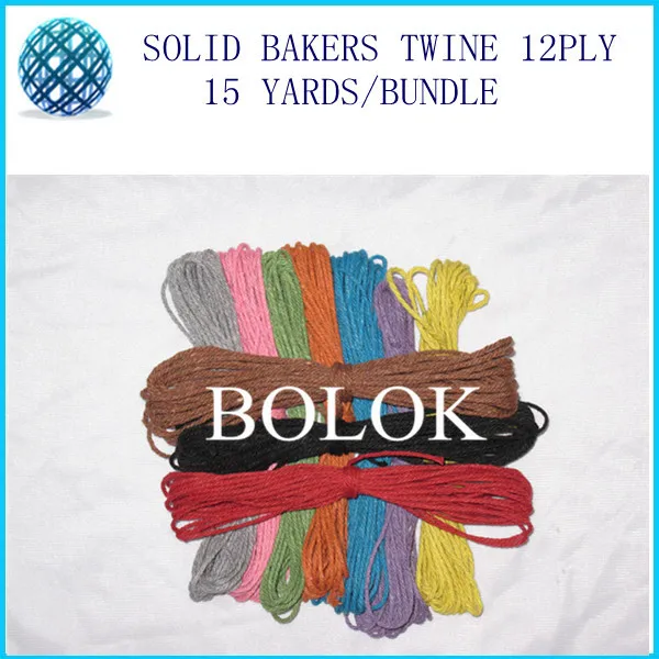 10 color plain bakers twine 40pcs/lot 15yards/bundle 2mm 12 ply  solid cotton twine by free shipping