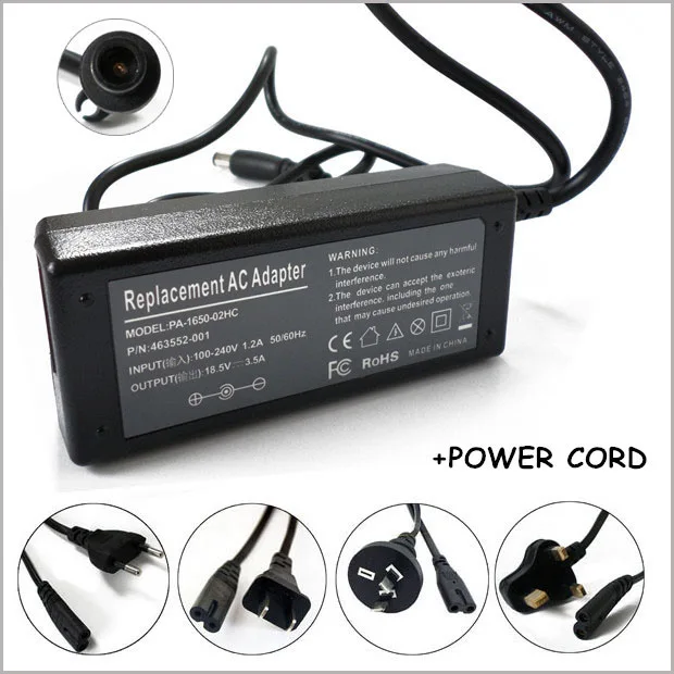 

18.5V 3.5A 65W AC Adapter Laptop Charger Plug For Caderno HP 4410t G56-129WM G60-121WM G60-127NR G71-329WM DV4-1000 DV5-1124