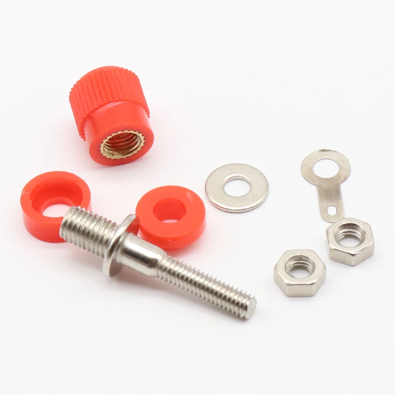 High Quality 1 pair (RED + BLACK) Amplifier Terminal Binding Post Banana Plug Jack Panel mount connector