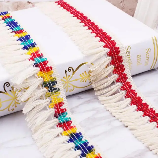 

50yards Cotton Fabric Tassel Lace Ribbon Fringe Lace Trims DIY Wedding Party Crafts Handmade Sewing Curtain Clothes Accessory