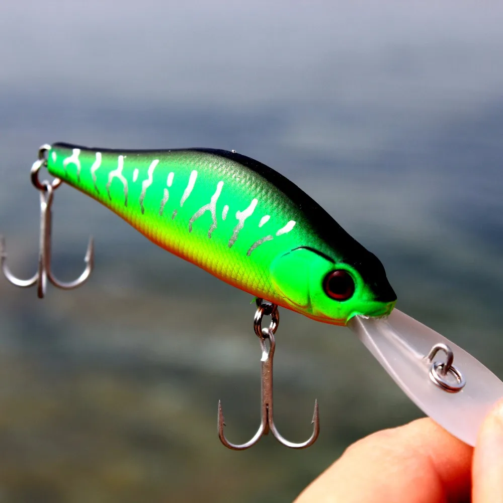 AOCLU Deep Diver Floating Shad 70mm 9.2g Hard Bait Minnow Crank Fishing Flutter High Vibration Speed Rolling Lure Bass VMC Hook