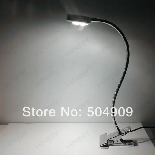 3W 3*1W Pure White LED Desk Reading Lamp Clamp Clip Picture Light Bulb on/off switch Flexible Pipe Bedroom Cabinet