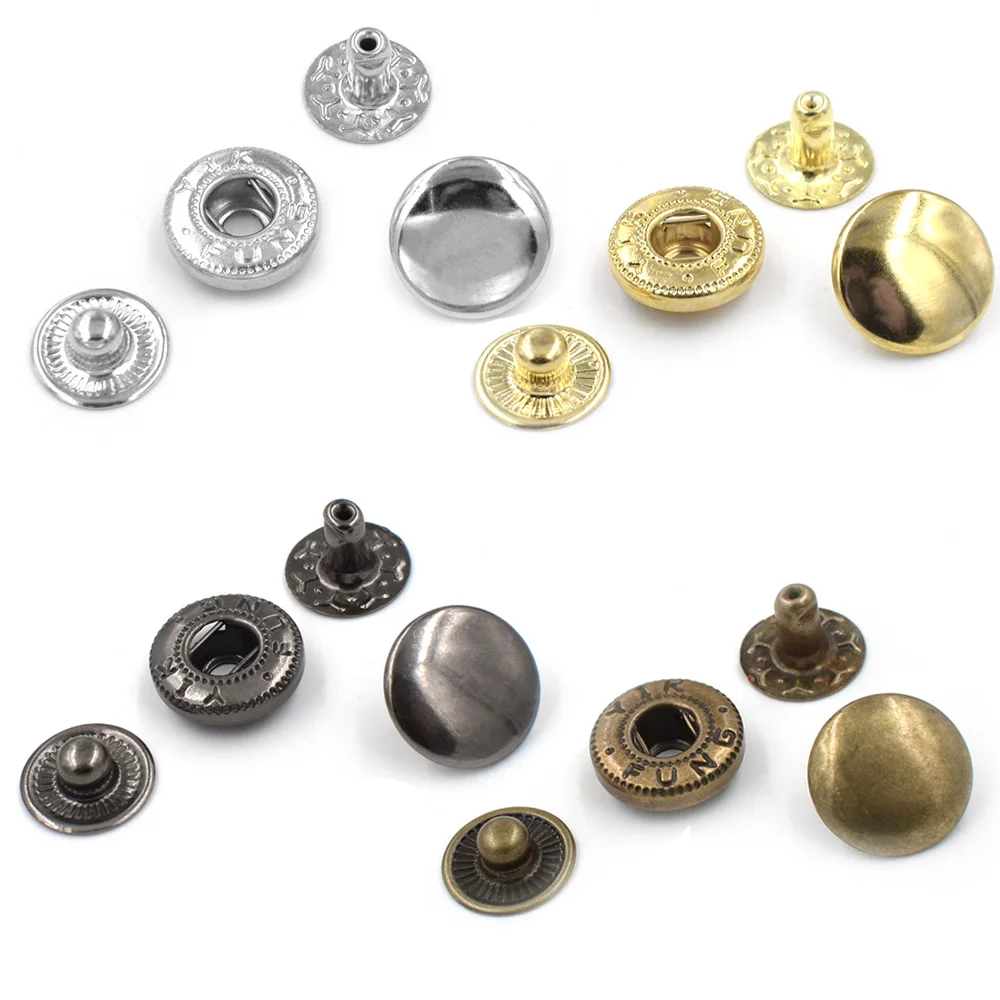 

50 sets 15mm Metal Snaps Fastener Button Rivets 12.5mm Snap Jacket Clothing & Accessories 10mm Sewing repair buttons