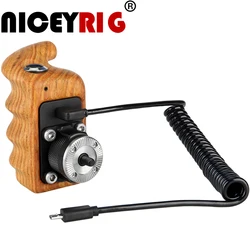 NICEYRIG Camera Handle Wooden Handle Grip Handle Grip Camera Cage Wooden Handgrip DSLR Cage ARRI Rosette Video ON OFF Right-Hand