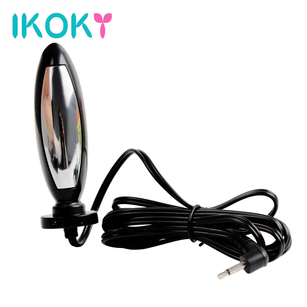 IKOKY Electric Shock Anal Vaginal Plug Medical Themed Toys Masturbator Electro Massage Sex Toys For Men Women Sex Products