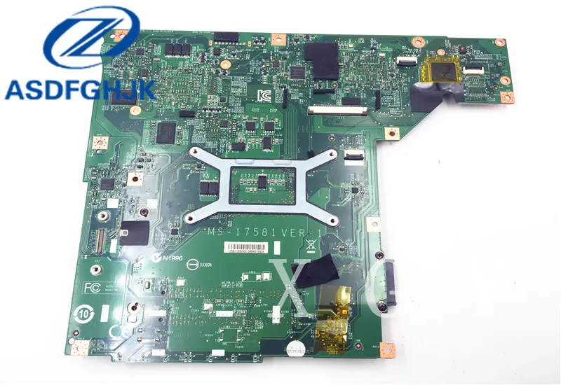 MS-1758 MS-17581 VER:1.1 Original FOR MSI CX70 GP70 LAPTOP MOTHERBOARD N14P-GV2-S-A1 100% Test Perfect