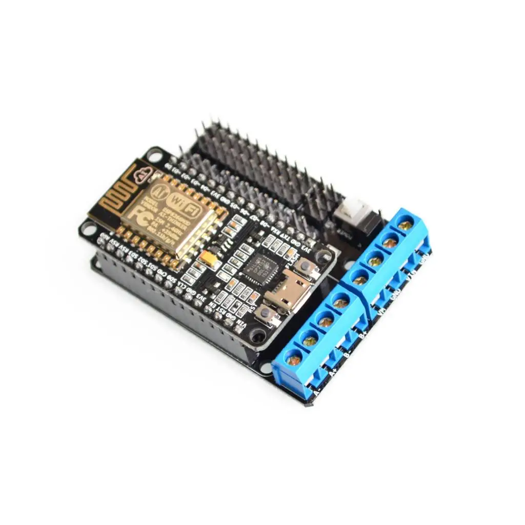 Node MCU Development Kit NodeMCU + Motor Shield Esp Wifi Esp8266 Esp-12e diy rc toy remote control Lua IoT smart car Esp12e